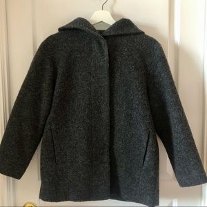 MUJI XS women’s dark grey cropped wool blend coat